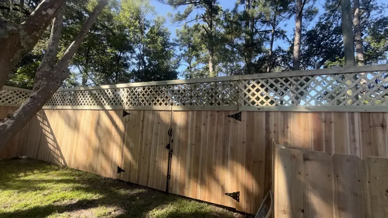 Double wood gate with lattice