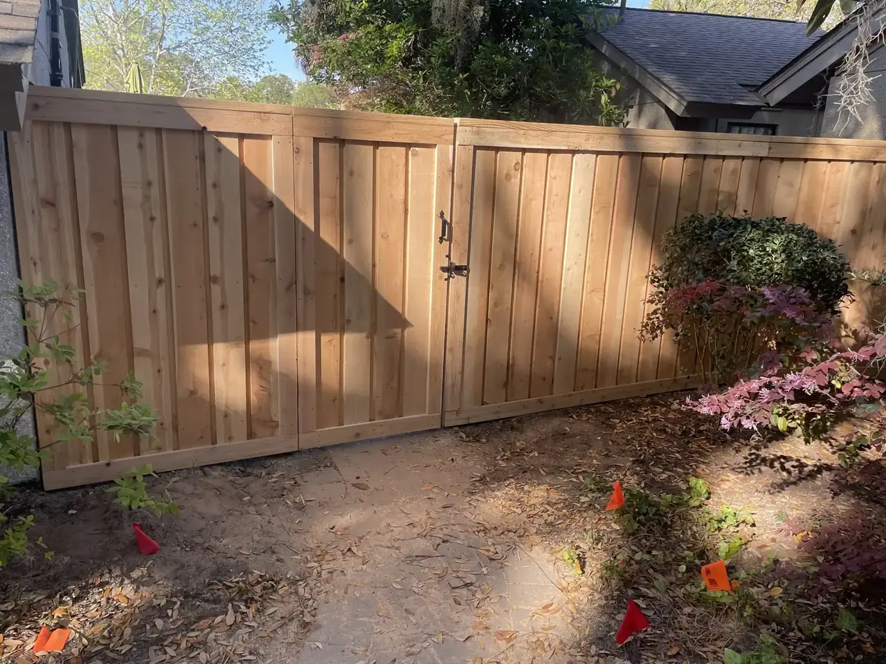 Custom wood double gate