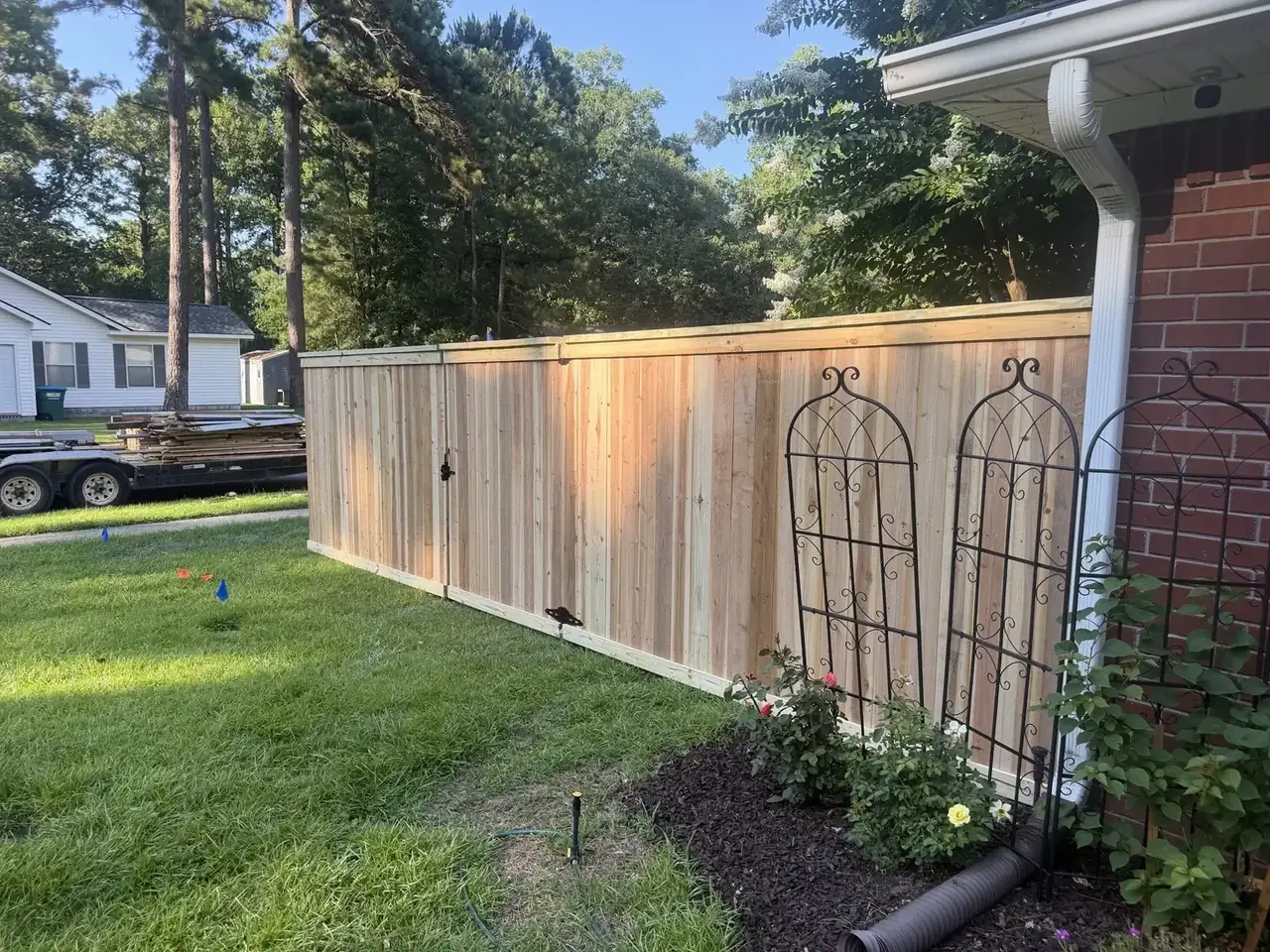 Cap & Trim wood privacy fence